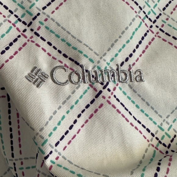 Columbia Omni Tech White/Teal Hooded Puffer Jacket,  Girls Medium - Picture 10 of 16